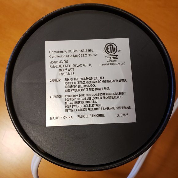 VINTAGE TING SHEN AROMA ELECTRIC LAMP: MC-007 INCENSE, WAX, OIL BURNING TABLETOP - Picture 9 of 9